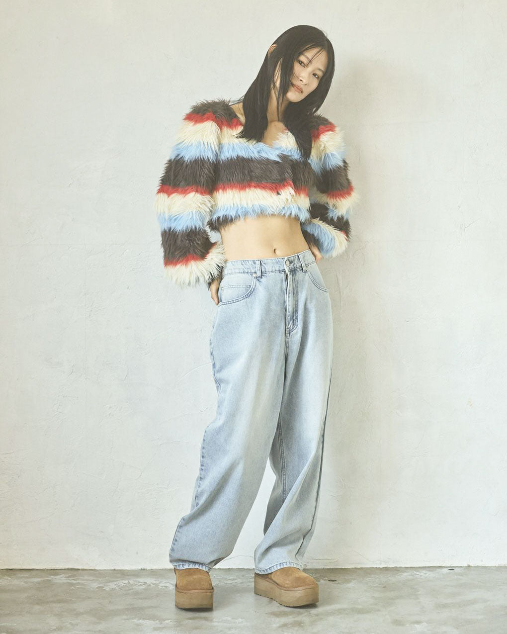 Shaggy knit cardigan