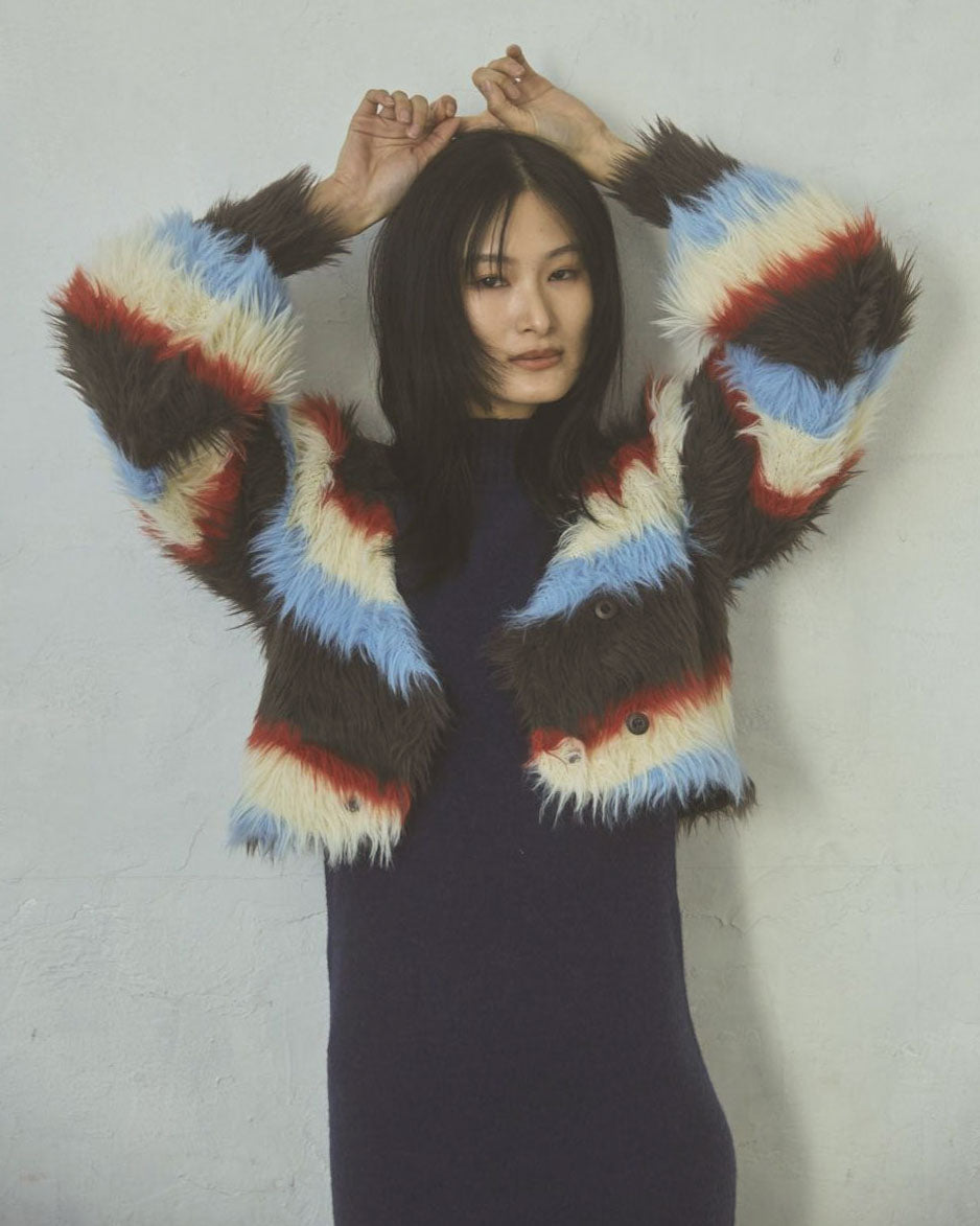 Shaggy knit cardigan