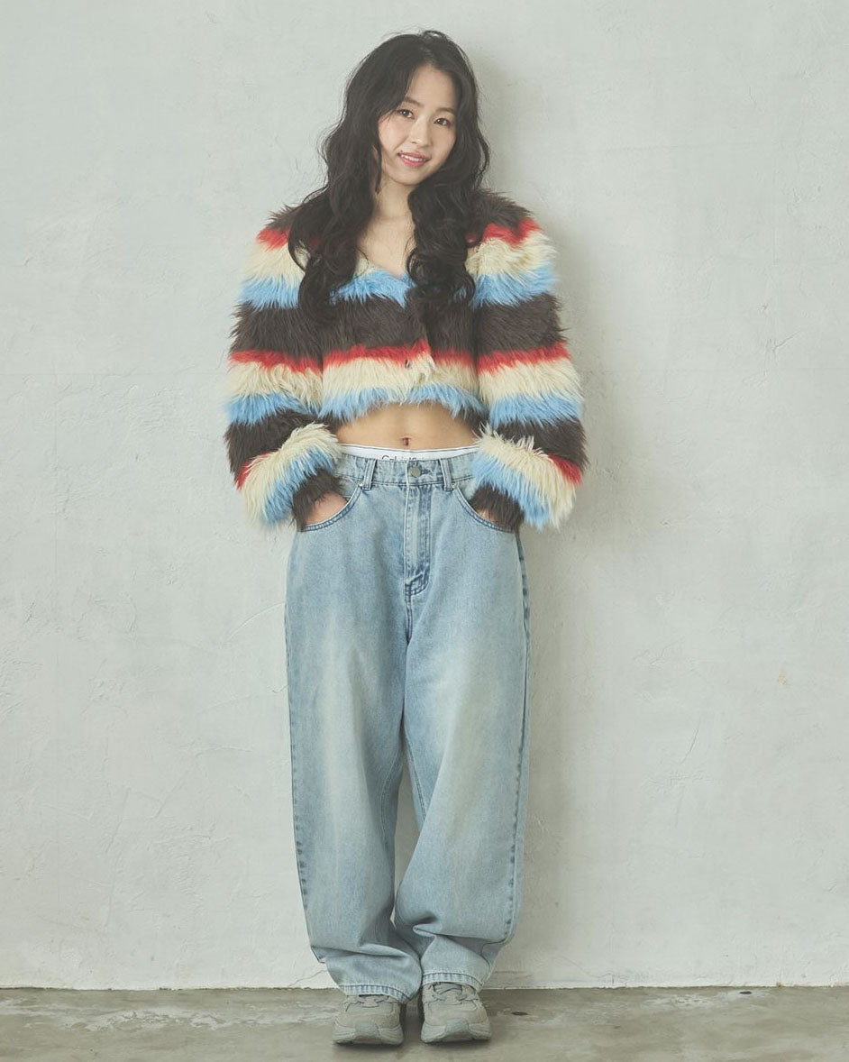 Shaggy knit cardigan