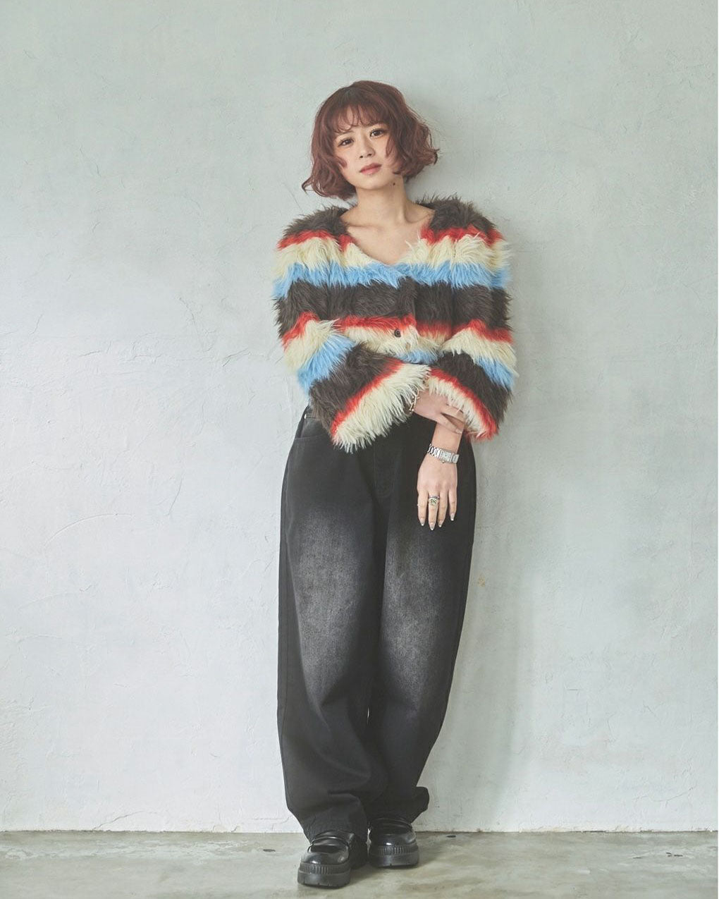 Shaggy knit cardigan