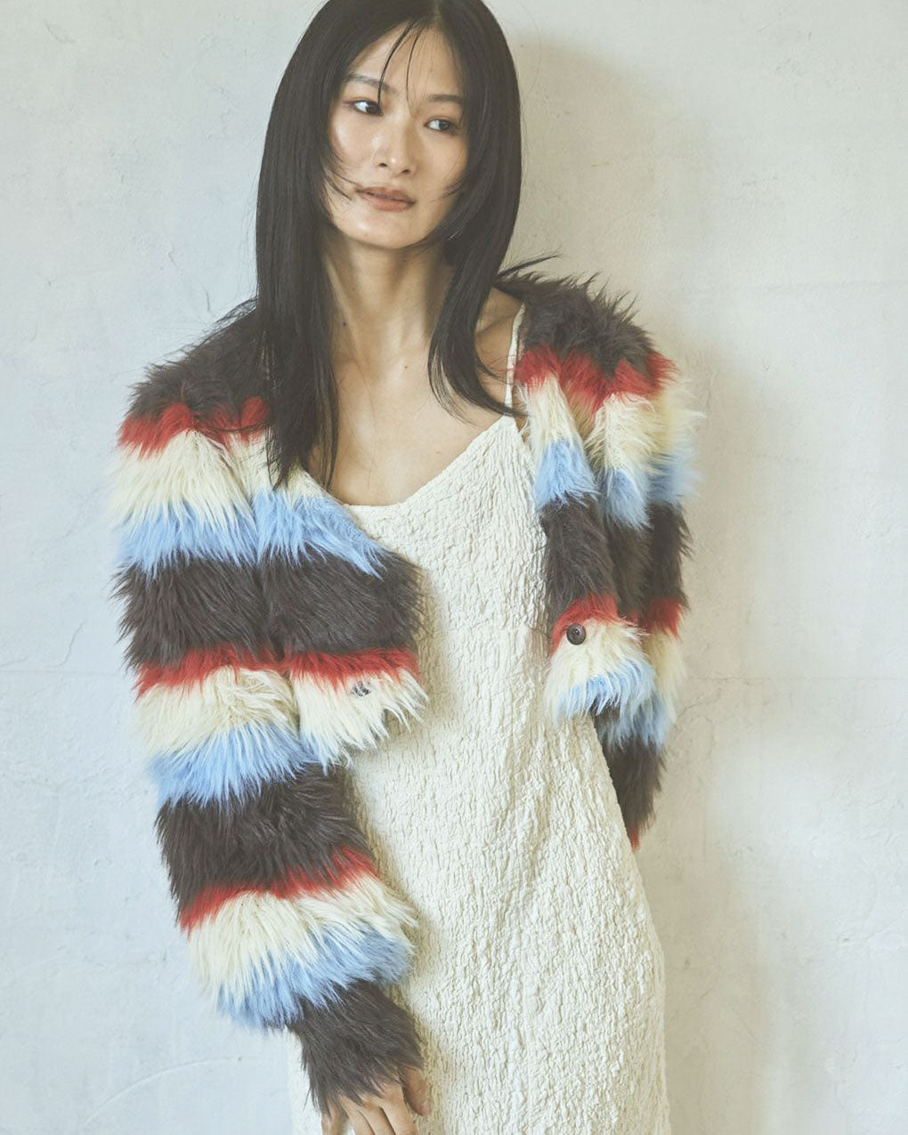 Shaggy knit cardigan