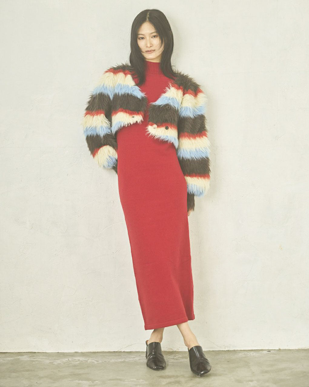 Shaggy knit cardigan