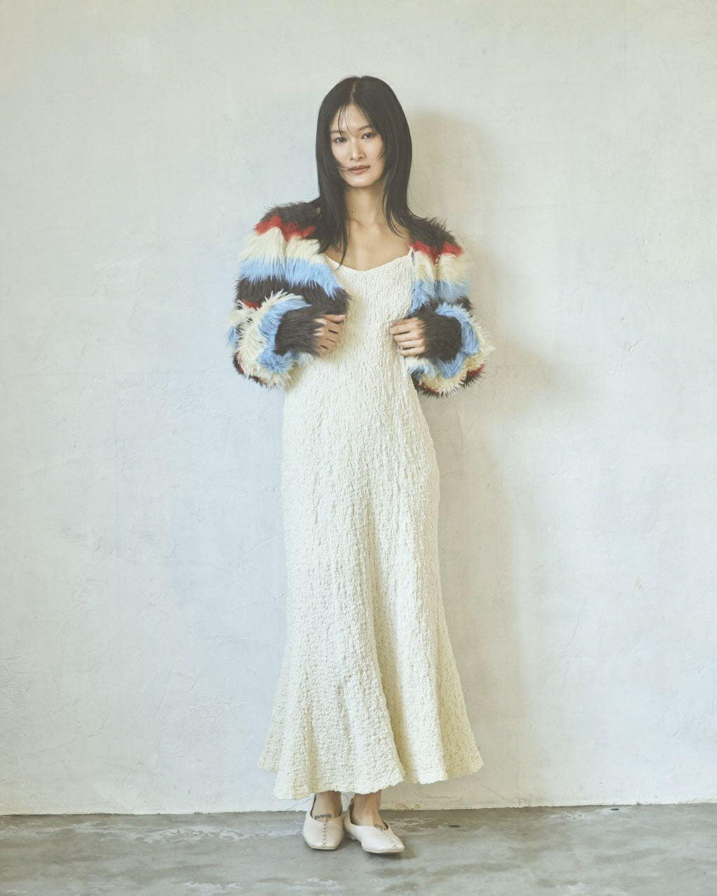 Shaggy knit cardigan