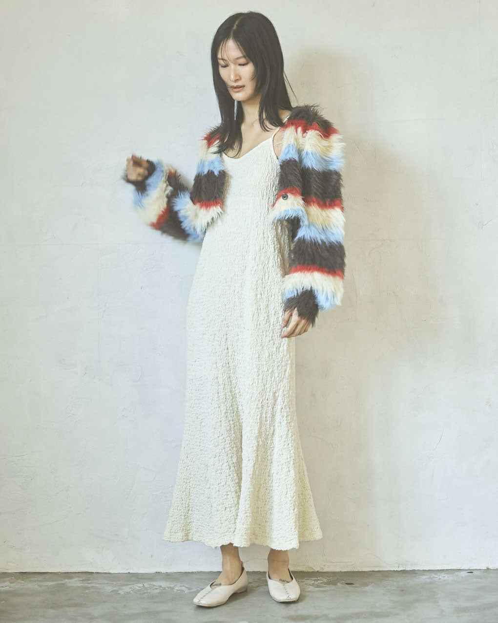 Shaggy knit cardigan