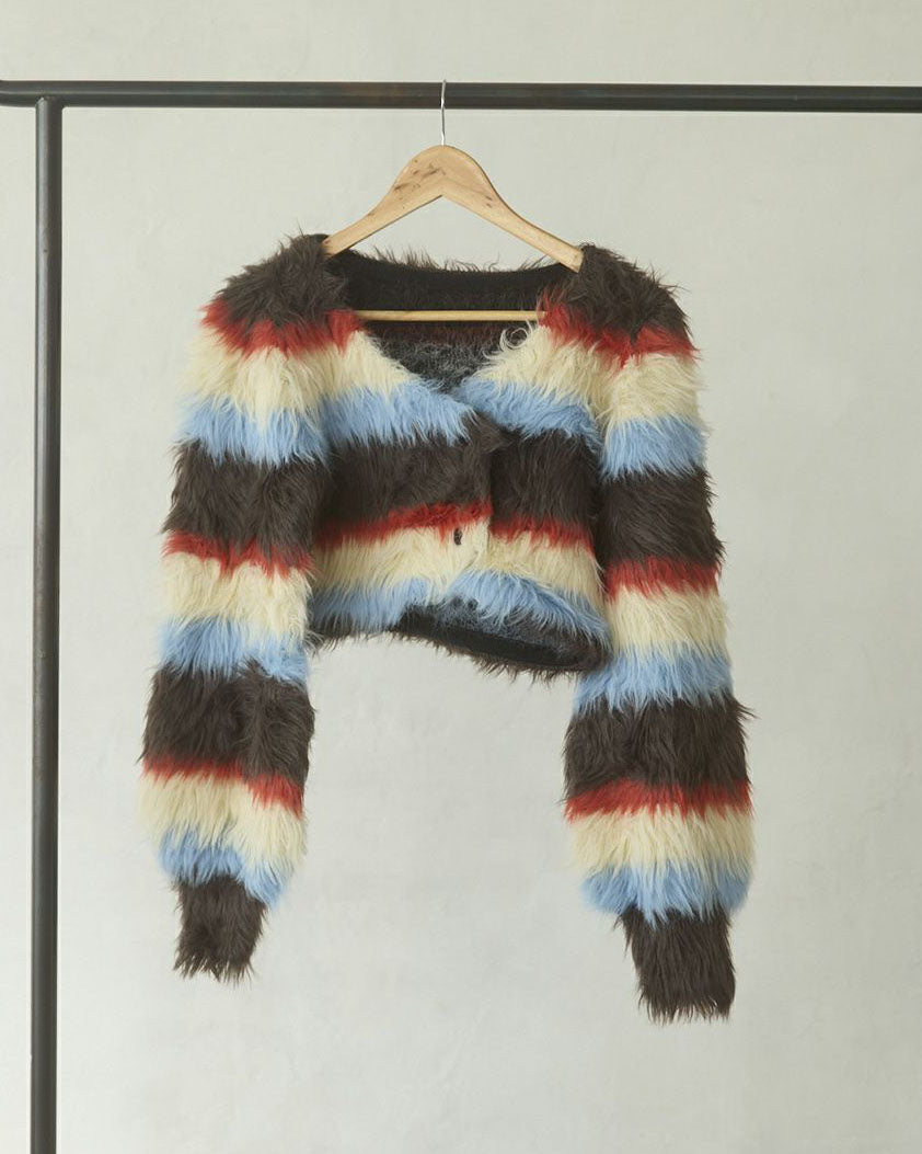 Shaggy knit cardigan