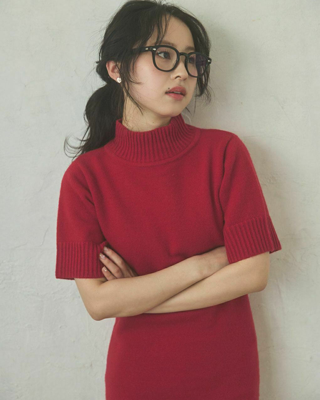 Short sleeves knit dress